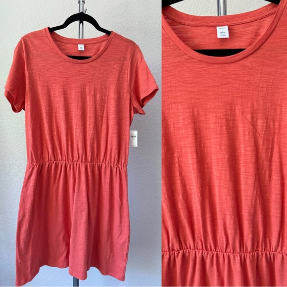 Old Navy Dresses & Skirts - Old Navy Shirt Dress Women Large Petite Orange‎ Cotton Summer Basic Casual NWT